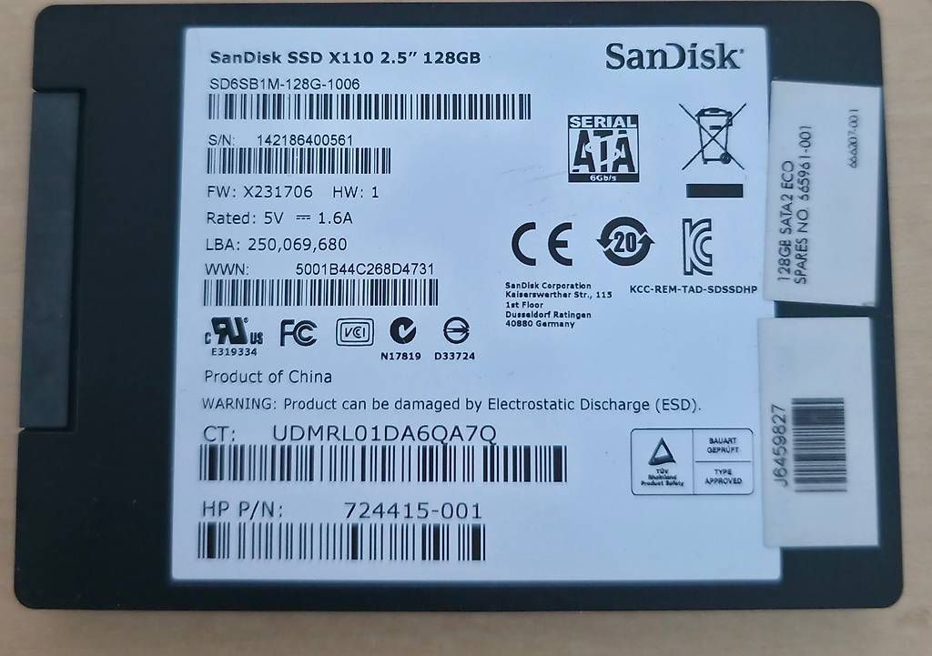 Harddisks: SanDisk SSD X110  128GB – Gebraucht aus Basel von Junior_Store