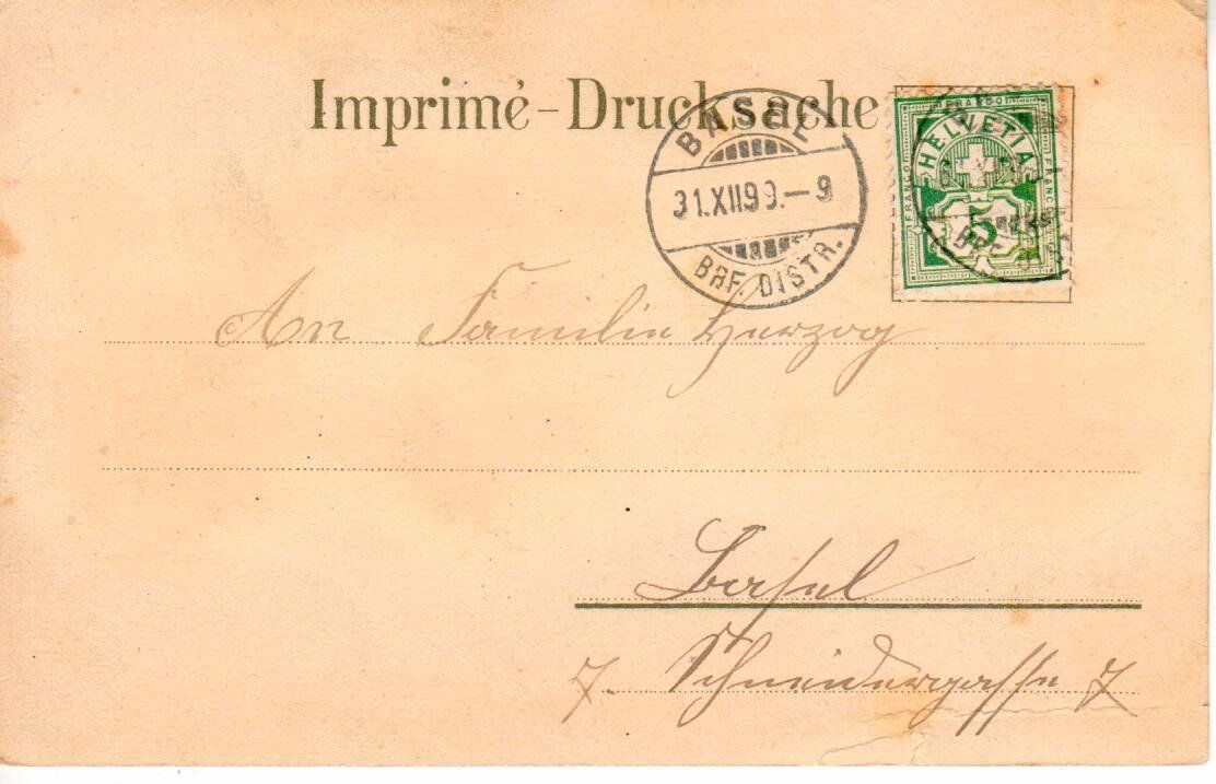 Cartoline postali: Gruss aus Basel  1899 – Usato da Wolhusen venduto da Curver9 1