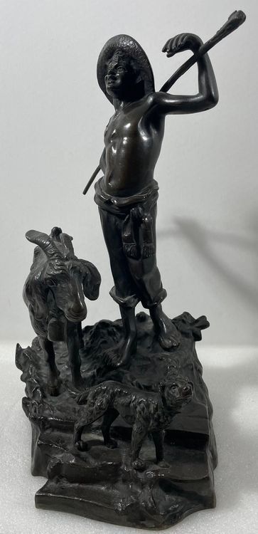 Skulpturen & Statuen: Grosse Bronze Skulptur  >>Der Geissenhirte<< – Gebraucht aus Hinwil von Chnap 2