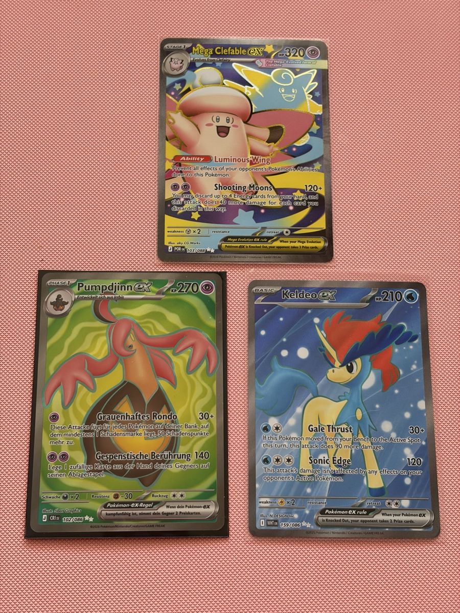 Cartes: Mega Clefable EX, Pumpdjinn EX, Keldo EX – Neuf (Voir description) à Urdorf par roc_db98