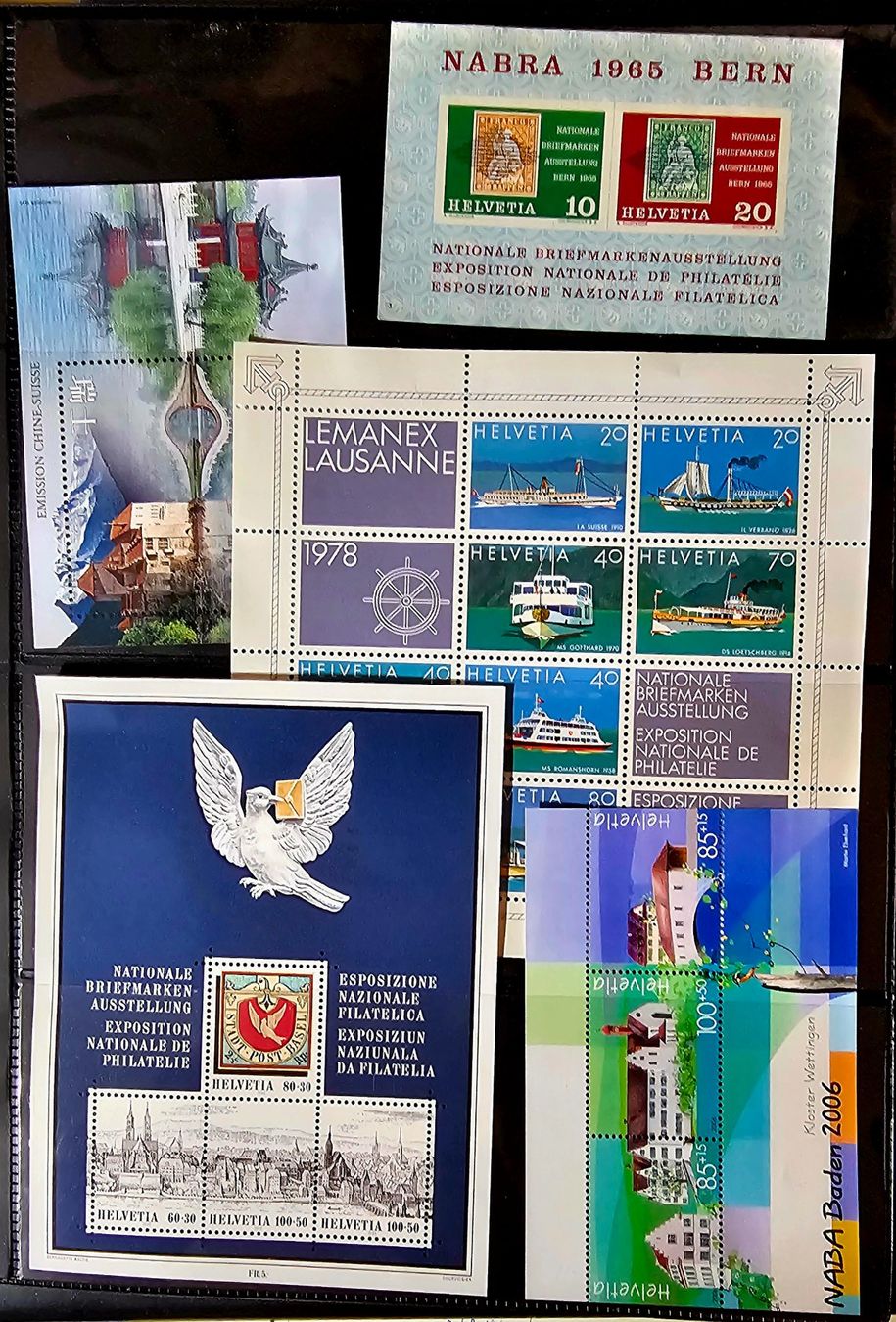 Alle Briefmarken: SCHWEIZ 5 Blocks ** – Neu (gemäss Beschreibung) aus Les Valettes von Nuba1
