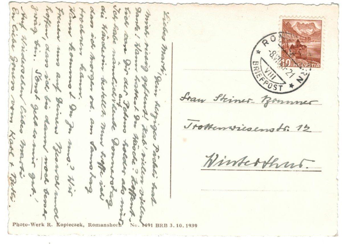 Ansichtskarten: AK Romanshorn 1943 – Gebraucht aus Zürich von Tolima194 1
