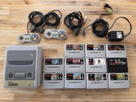 Super Nintendo SNES Komplettset mit 11 Spielen