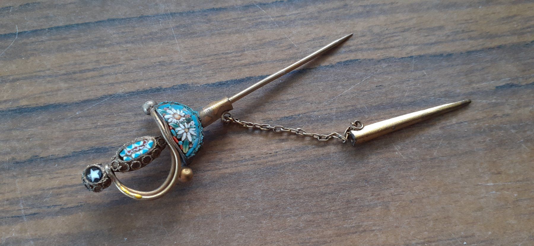 Spille & Fermagli: Brosche antik Mikromosaik Dolch – Usato da Mörschwil venduto da antiksalon21 6
