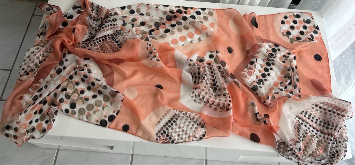 Foulards & écharpes: Ladies Scarf Orange White Polka Dot Pattern New – Neuf (Voir description) à Saland par ele_vc96