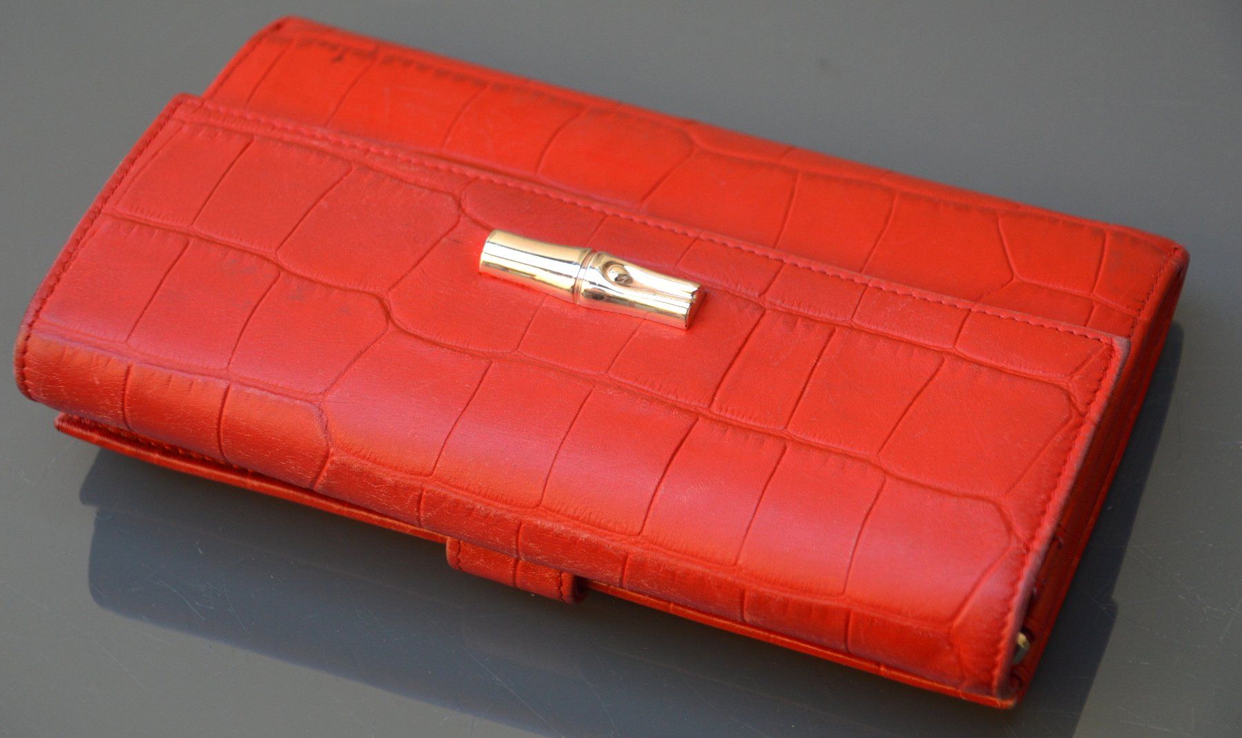 Longchamp Portamonete: Portefeuille Longchamp Roseau Geldbörse – Usato da Collonges venduto da arashee 5