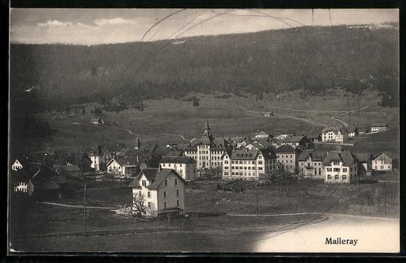 Cartoline postali: Malleray, Totalansicht aus der Vogelscha – Usato da Berlin venduto da bartko-reher