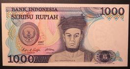 Banknote Indonesien 1000 Rp. 1987 (II)
