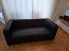 Kunstledersofa Schwarz 3-Sitzer guter Zustand.