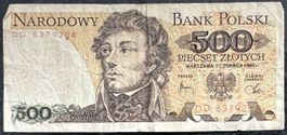 500 Zloty Banknote Polen 1982 - Seltener Geldschein!