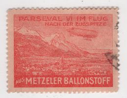 Historische Luftfahrtvignette von METZELER PARSEVAL VI