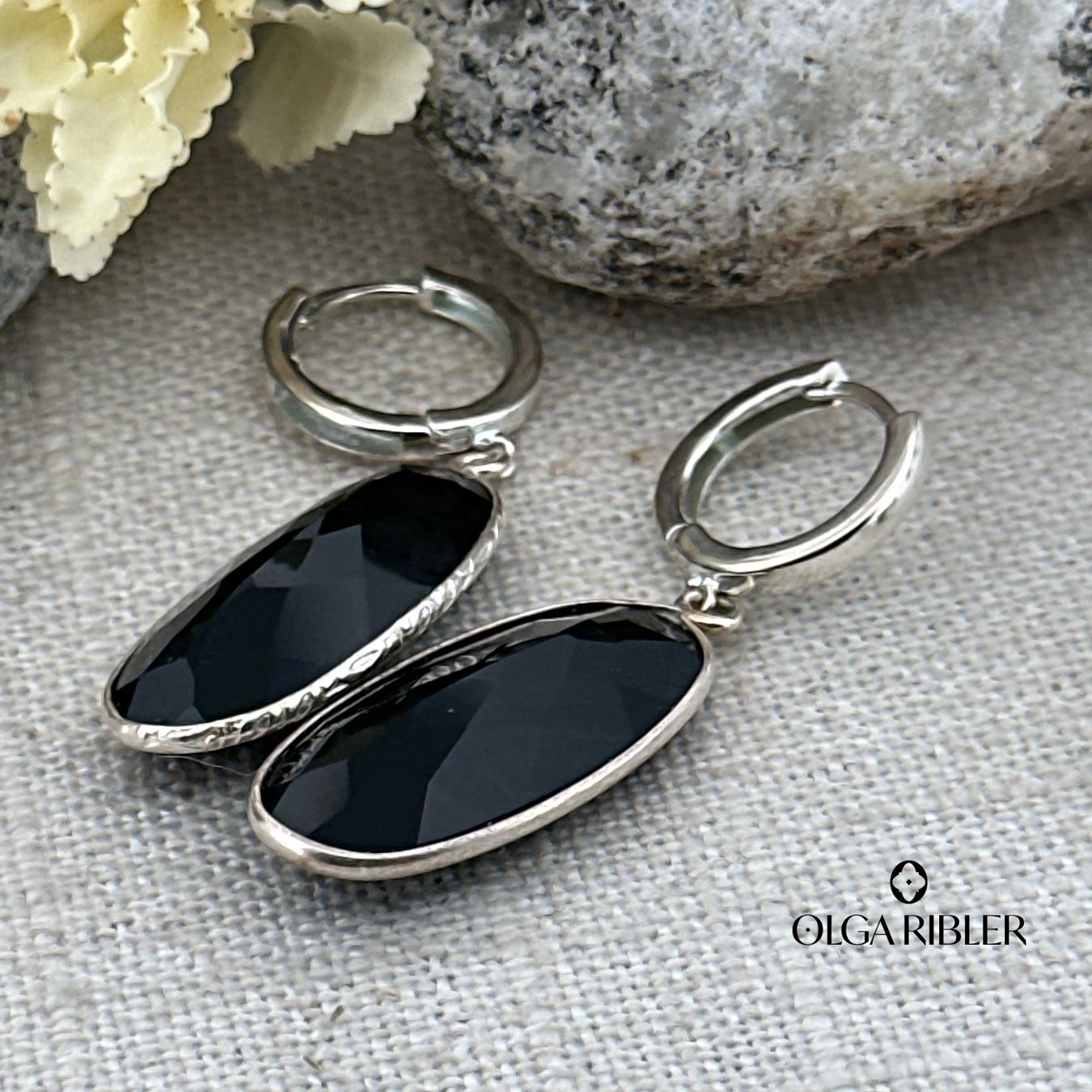 Olga Ribler Orecchini pendenti & Orecchini a lobo: Silberohrringe mit Onyx – Nuovo (secondo la descrizione) da Luzern venduto da MonikaS03 5