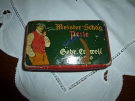 Alte Meister Schäg (Perle) Tabakdose Werbung Recklame Dose