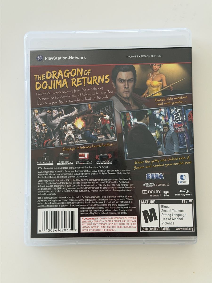 Sega Giochi: Yakuza 3 (PS3) (NTSC) – Usato da Münchringen venduto da loo_b7bd 1