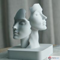 Duality Faces Sculpture – Minimalist Art - 3D Printed