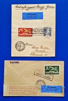 2 Flug-Belege aus 1927:Streifband + Drucksache Brugg-Yverdon
