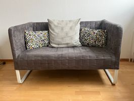 Kompaktes IKEA Knopparp Sofa Grau + 3 Kissen geschenkt