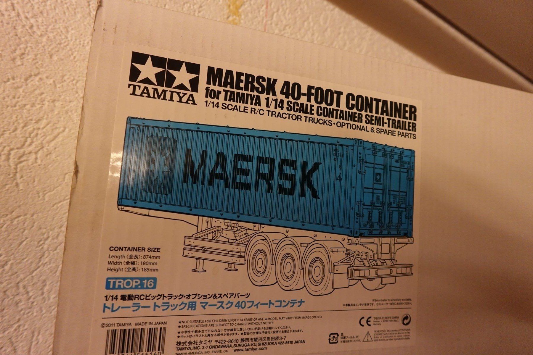 tamiya maersk 40 foot container für semi trailer für 1/14 LK (Neu und ...