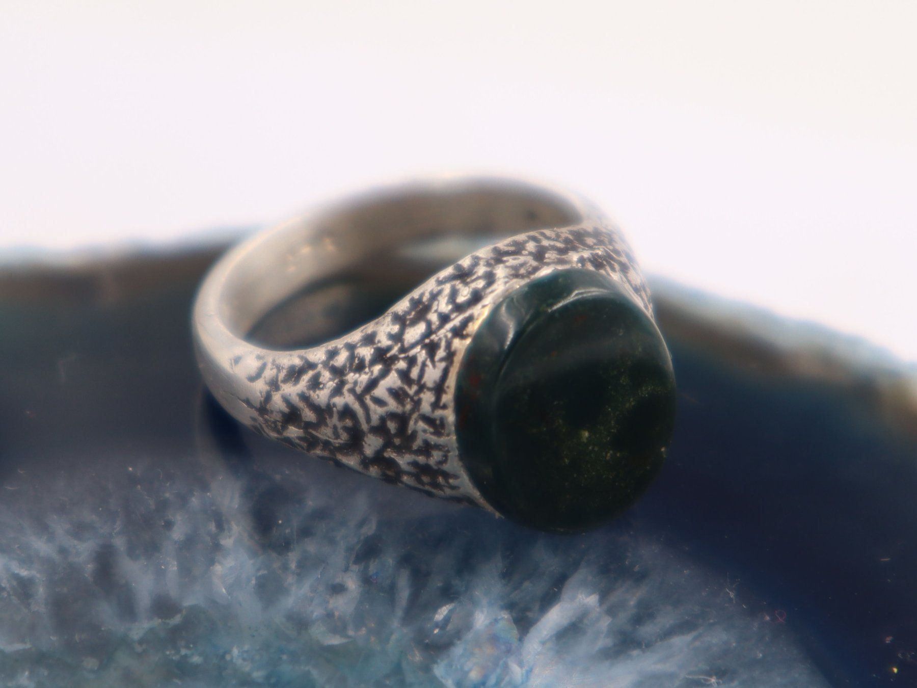 Ringe: Silber Ring Vintage mit Grüner Blutstein Gr 51 VTG – Gebraucht aus Baden von swiss-alps 4