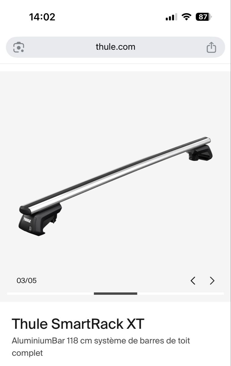Thule Portapacchi: Barre de toit neuve Thule SmartRack XT 118 – Nuovo (secondo la descrizione) da Cuarny venduto da Titeval