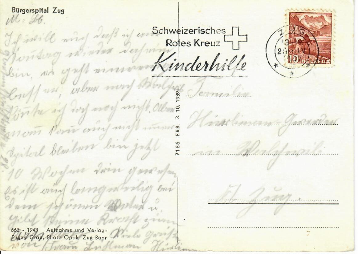 Cartoline postali: Bürgerspital Zug – Usato da Hochdorf venduto da Ziegel-16 1