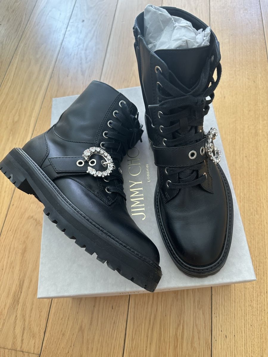 Jimmy Choo Scarpe da donna: Jimmy Choo leather combat boots size 38.5 – Nuovo (secondo la descrizione) da Geneve venduto da iri_dr5s 1
