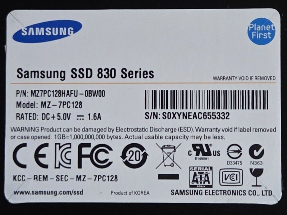 Samsung Disques durs: SAMSUNG SSD 830 Serie 128 GB – D'occasion à Kleindöttingen par keepITeasy 2