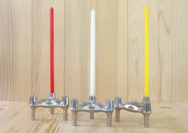 3 Kerzenständer Nagel Quist BMF, Combi-Leuchter 60er/70er