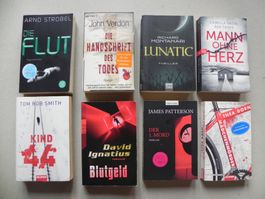 8 Bücher Taschenbücher Triller Krimi 2007-2016 - 540 Seiten