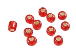 Rocailles Silberlinie Rot 4mm / 50g