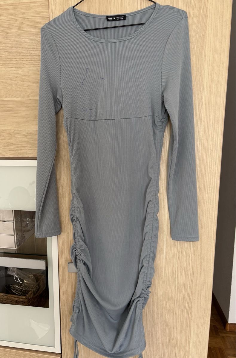Shein Vestiti: Kleid Shein gerippt langarm blau Gr. S – Usato da Basel venduto da DressDrop