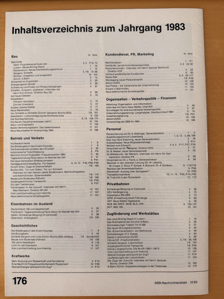 Zeitschriften & Magazine: SBB Nachrichtenblatt 12'83 164-176 – Gebraucht aus Bern von Spomme 1