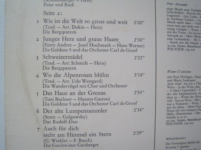 Schallplatten: Schallplatte   Hohe Tannen – Gebraucht aus Schachen LU von moepsli5 3