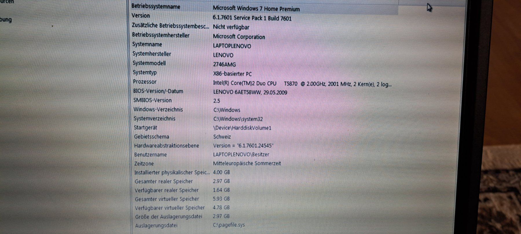 Lenovo Notebook: Lenovo 2746-AMG – Usato da Weinfelden venduto da DahnSwiss 3