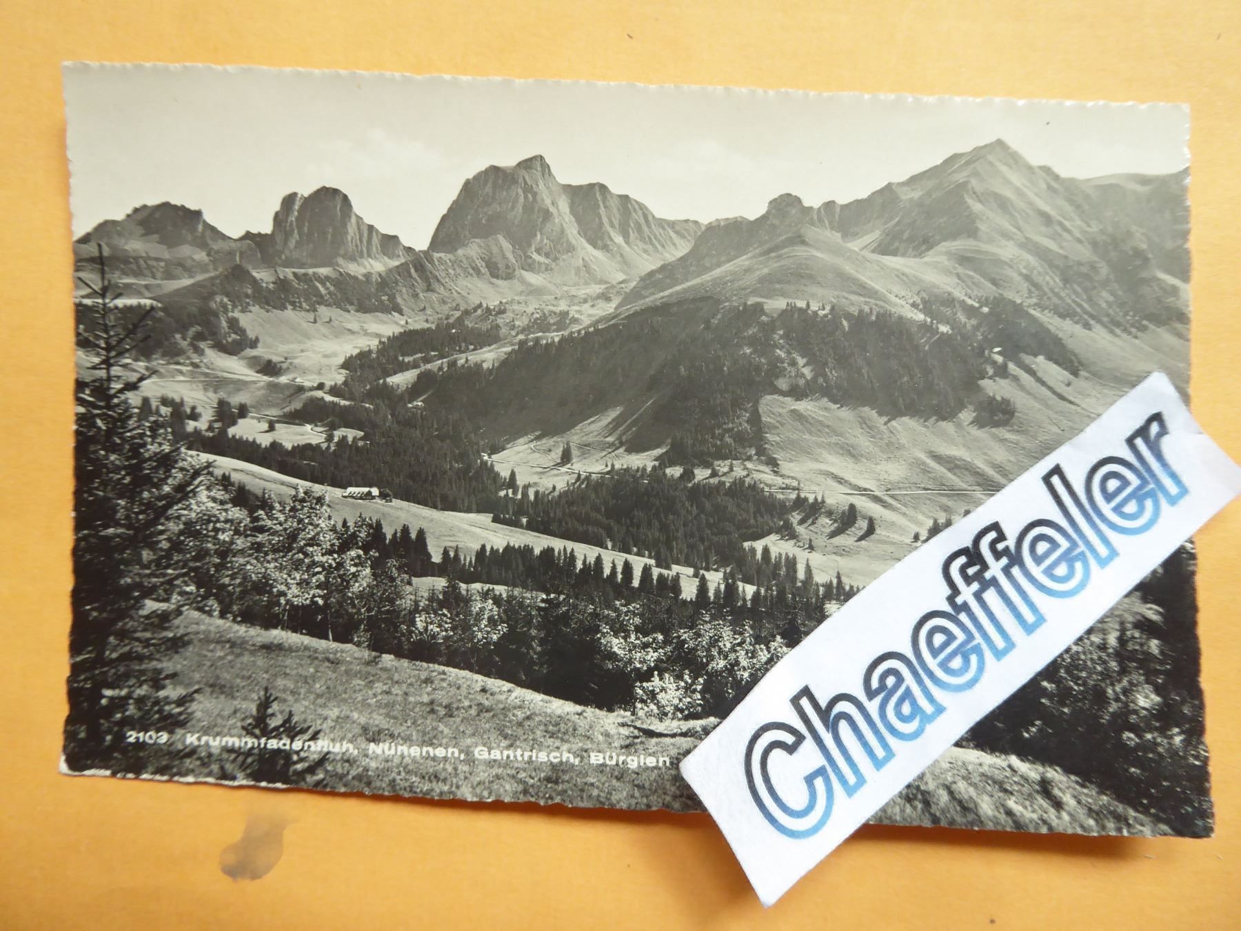 Cartoline postali: Krummenfadenfluh, Nünenen, Gantrisch, – Nuovo (secondo la descrizione) da Zürich venduto da Chaeffeler