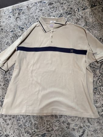 Polo Shirt OXBOW Beige Striped XL Good Condition