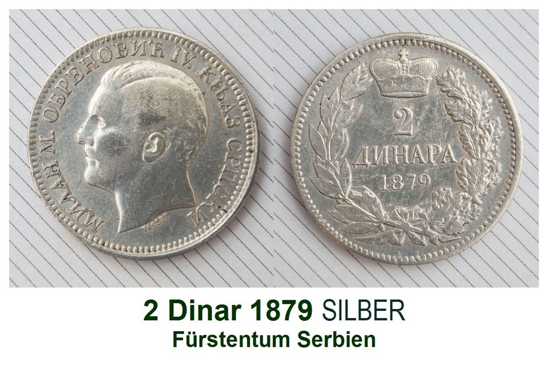 Tutti le monete: 2 Dinar 1879 Silber – Usato da Flamatt venduto da samowarow