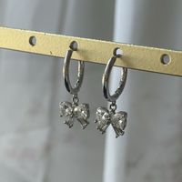 Silber 925 Schleife Kreolen Ohrringe