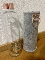 NEU! Equa Glasflasche mit Filzhülle, Trinkflasche Rosegold