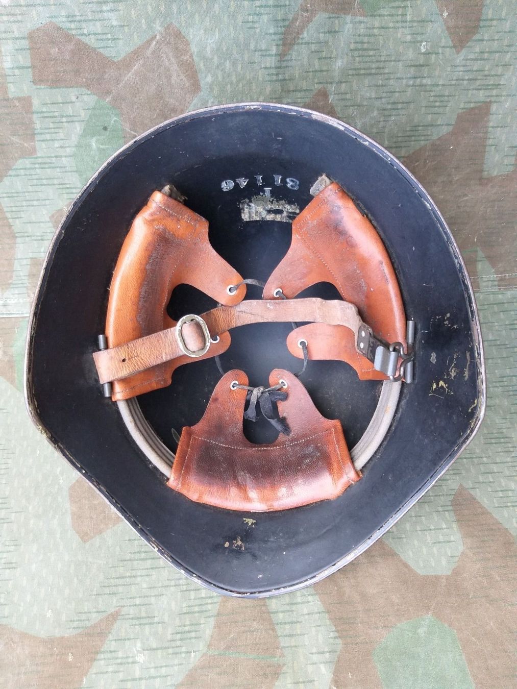 Schweizer Armee Pompieri: Stahlhelm Mod. 1940/63 Feuerwehr St.G – Usato da Bauma venduto da SwissMilitaria 5