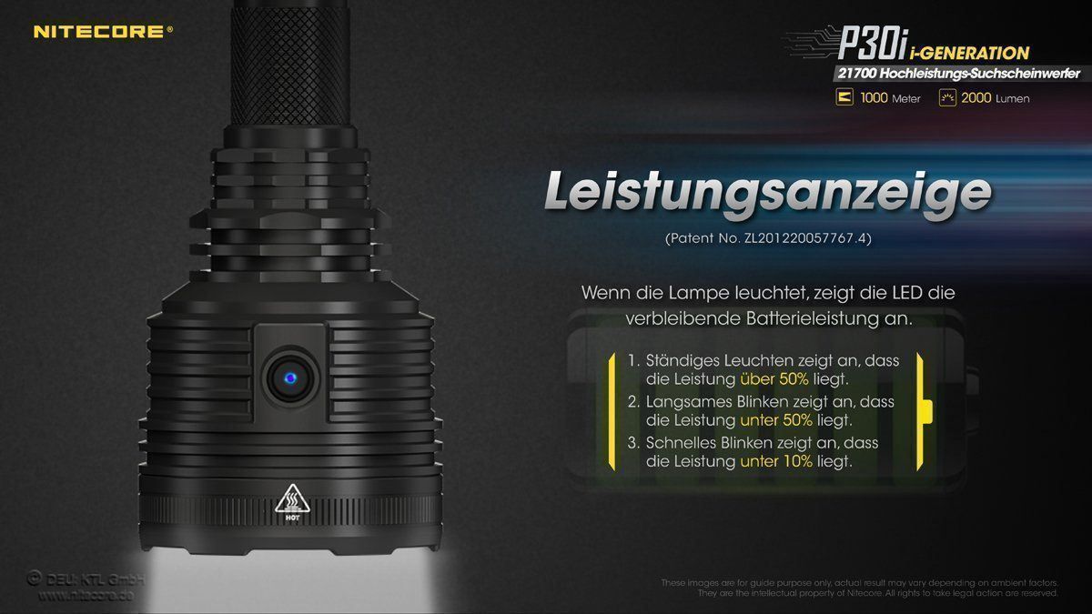 NiteCore Lampade: NiteCore Hochleistungsleuchte P30i – Nuovo e nell'imballaggio originale da Grüningen venduto da Prolumin 8