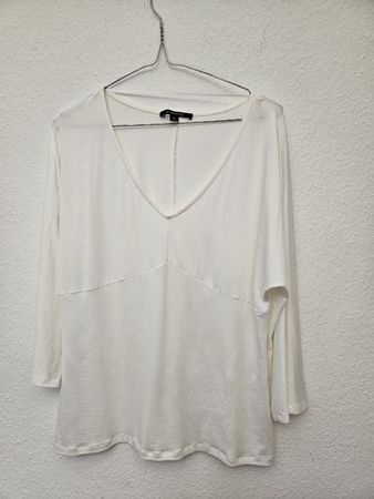 Comma Shirt, creme weiss, V-Ausschnitt, Gr. 40