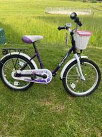 Kinderfahrrad lila-weiss mit Korb - 14 Zoll - guter Zustand