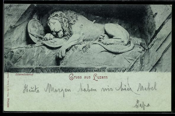 Cartoline postali: AK Luzern, Löwendenkmal – Usato da Berlin venduto da bartko-reher