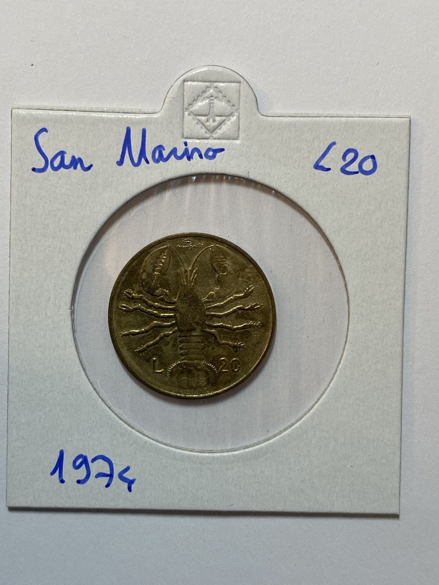 Toutes les monnaies: San Marin - 20 lires - 1974 – D'occasion à Payerne par Mike1682