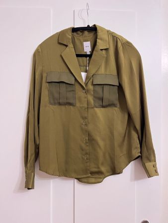 Khaki Bluse von ICHI, Grösse S, neu mit Etikett