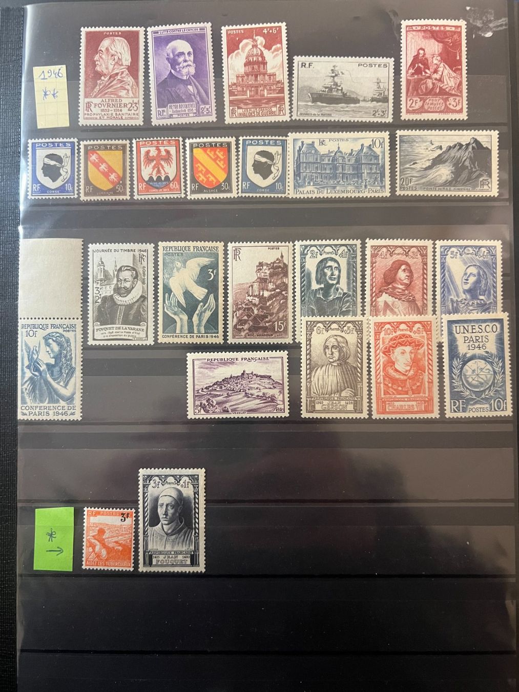 Tutti i francobolli: () Année complète 1946 Neufs ** – Nuovo e nell'imballaggio originale da Lausanne venduto da ffhoud