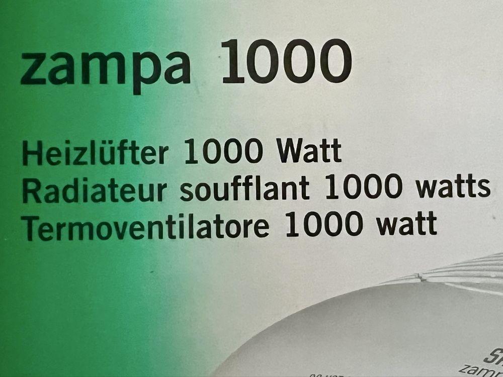 SATRAP Zampa 1000 Heizlüfter (Gebraucht) in Ennetbürgen für CHF 5 – mit ...