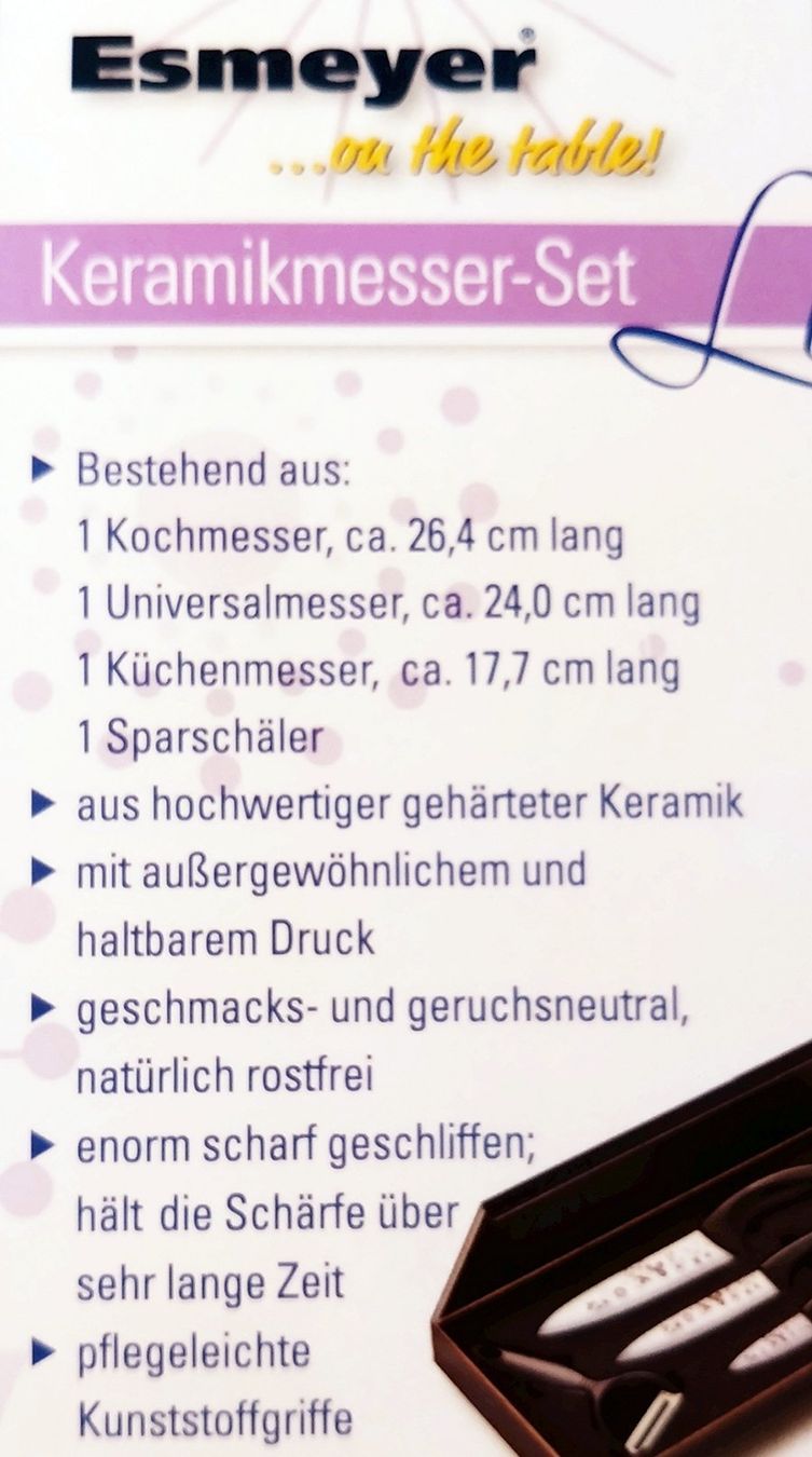 Coltelli: Keramikmesser Set mit Sparschäler – Nuovo (secondo la descrizione) da Wettingen venduto da Swala 3