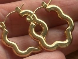 Luxus Elegante Creolen Edelstahl Ohrstecker Farbe Gold